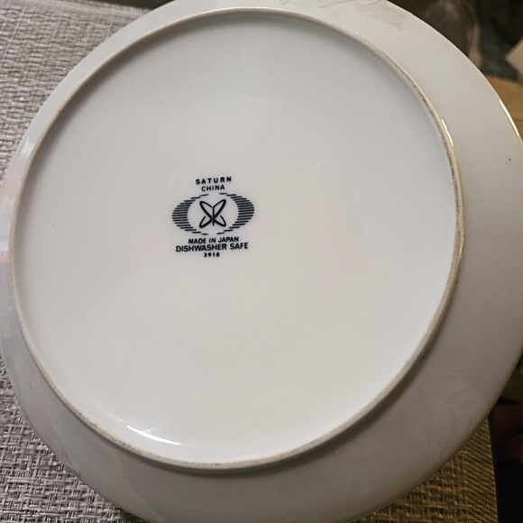 MCM 70s Saturn China Casserole Serving Dish Atomic Blue/Mint Floral Design~Japan - Picture 4 of 5